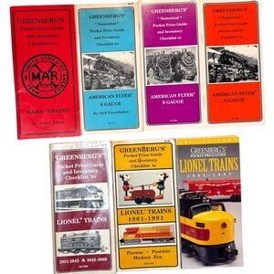 Lot of 7 Greenberg Guides Lionel American Flyer Marx Train Books S Gauge - AS IS